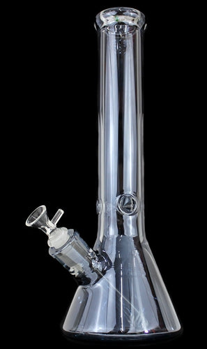 14" Glass On Glass Shiny Beaker Water Pipe