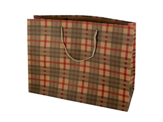 Large Plaid Paper Gift Bag 12pc Set