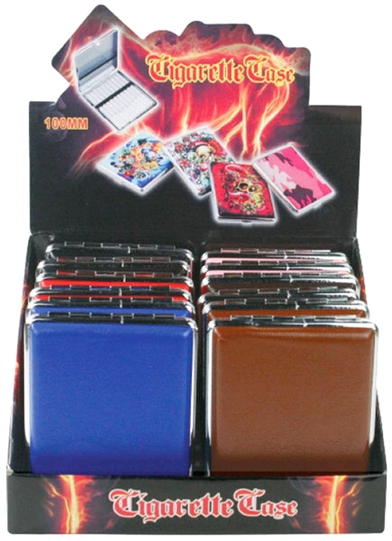 Cigarette Case with Double Clip - 100mm Leather Style 12pk