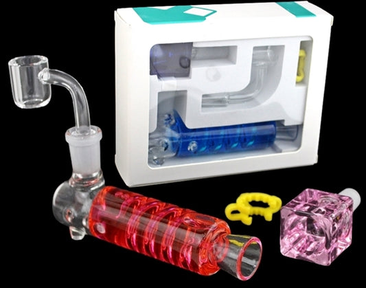 Glycerin Chiller Dual Kit - Liquid Filled Hand Pipe with Banger and Bowl