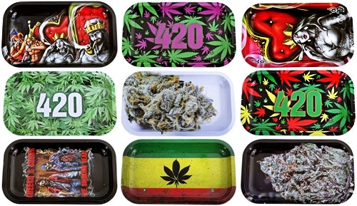 10ct V Syndicate Metal Rolling Tray Assortment - Medium