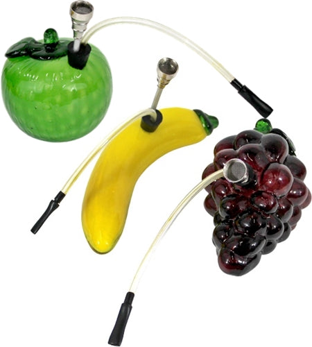 Mixed Fruits and Veggies Glass Bottle Bubbler Assortment