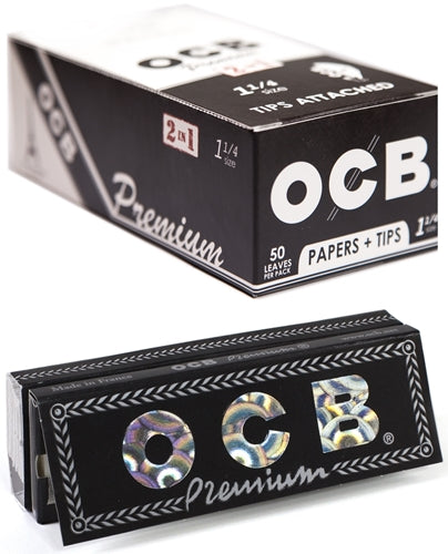 OCB Premium Rolling Paper With Tips - 1 1-4