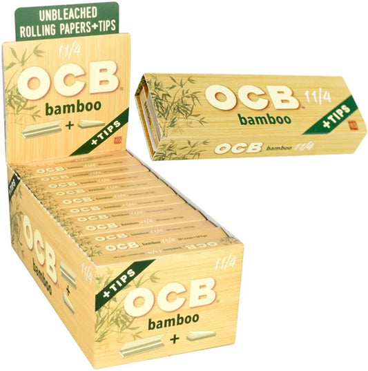 OCB Rolling Paper With Tips - 1 1-4 - Bamboo