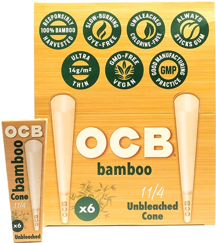 OCB Bamboo Cones - 1 1-4 6-Packs x 32pk