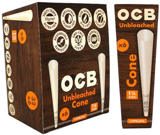 OCB Unbleached Cones - 1 1-4 6-Packs x 32pk