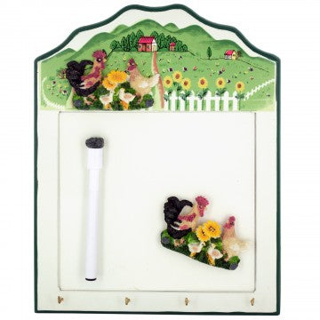 Rooster Magnetic Memo Board and Keys Holder