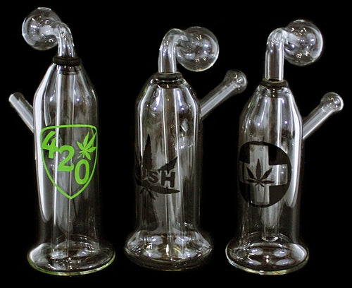 2ct 7" Oil Burner 3pc Decal Bubbler