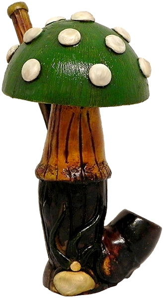 Pichincha Hand Crafted Medium Hand Pipe - Big Green Mushroom