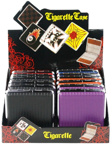 Cigarette Case with Double Clip - 80mm Pinstripe 12pk