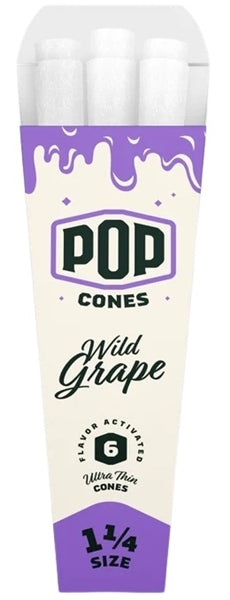 Pop Cones Flavor Activated Pre-Rolled Cones - 1 1-4 - ULTRA THIN - Wild Grape
