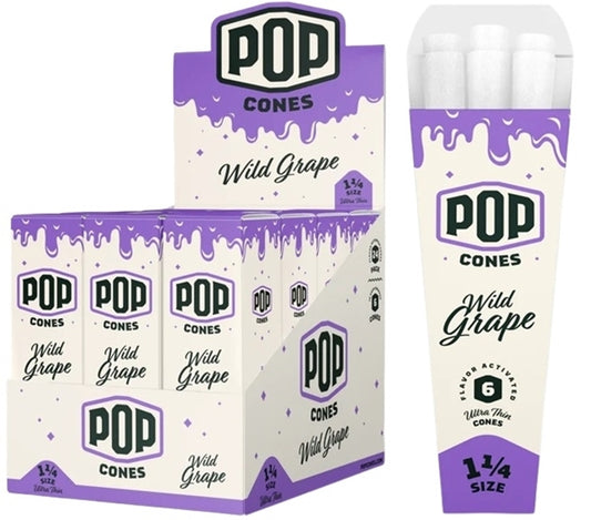 Pop Cones Flavor Activated Pre-Rolled Cones - 1 1-4 - ULTRA THIN - Wild Grape