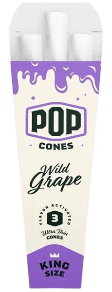 Pop Cones Flavor Activated Pre-Rolled Cones - King Size - ULTRA THIN - Wild Grape