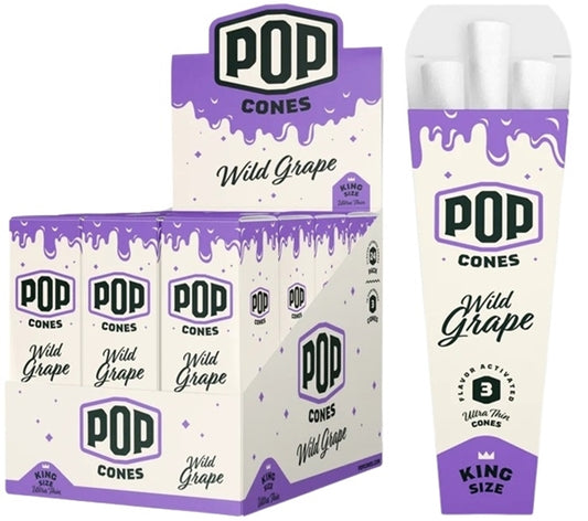 Pop Cones Flavor Activated Pre-Rolled Cones - King Size - ULTRA THIN - Wild Grape