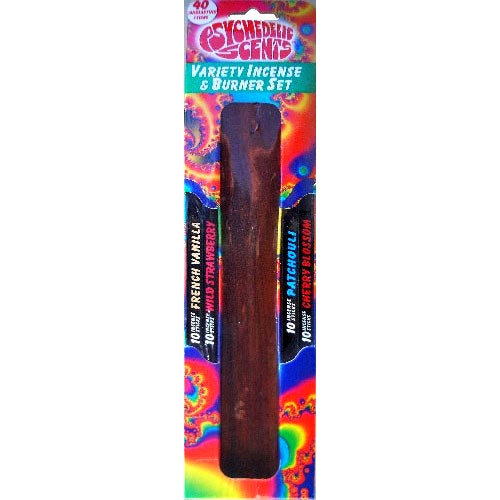 Wood Incense Burner with Psychedelic Scents