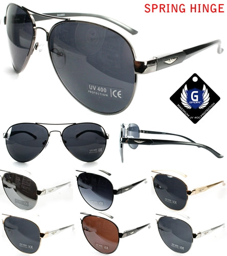 12ct G Sport Aluminum Aviator Sunglasses With Logo And Sping Hinge RAM02