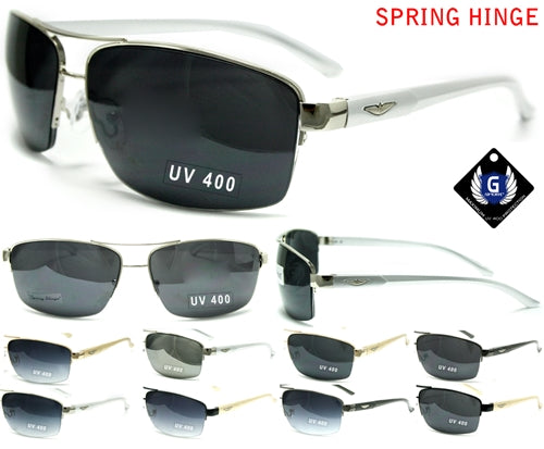 12ct G Sport Aluminum Aviator Sunglasses With Logo And Sping Hinge RAM08