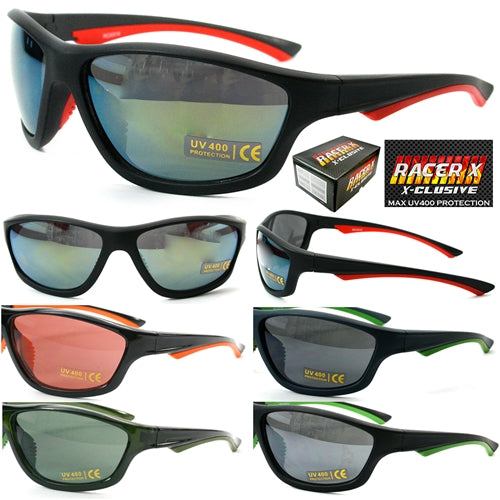 12ct Racer XX Double Injection Sports Sunglasses RCXX14-WHTBX