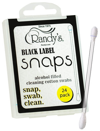 Randys Black Label Snaps 24pk Alcohol Filled Cleaning Cotton Swabs