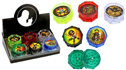 12ct 50mm Color Mix 2pc Acrylic Grinder