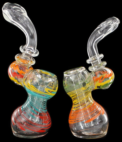 2ct 5" Rasta Strip Fuming Rim Bubbler