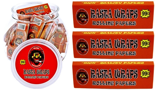 Rasta Wraps Rolling Papers - 70mm 50pk