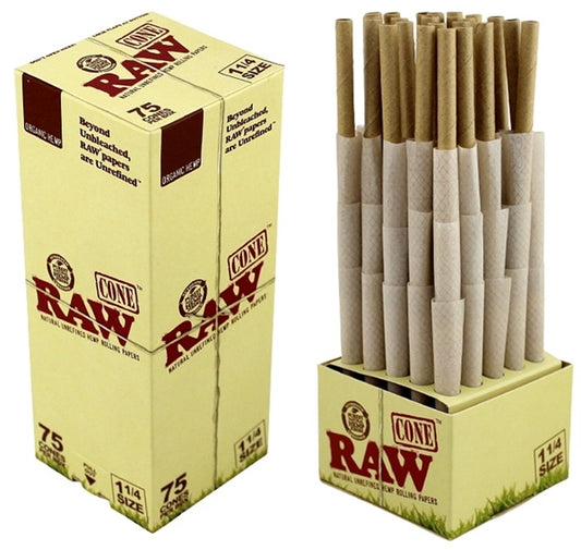 RAW Mini Bulk Prerolled Cones - Organic - 1 1-4 75pk