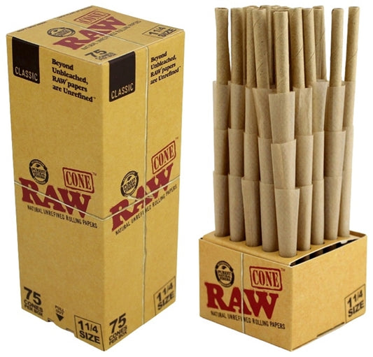 RAW Mini Bulk Prerolled Cones - Classic - 1 1-4 75pk