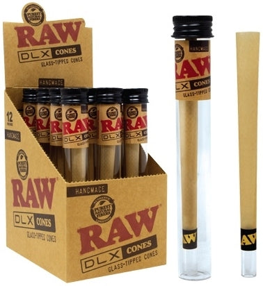 Raw DLX - Glass Tipped Cones 12pk