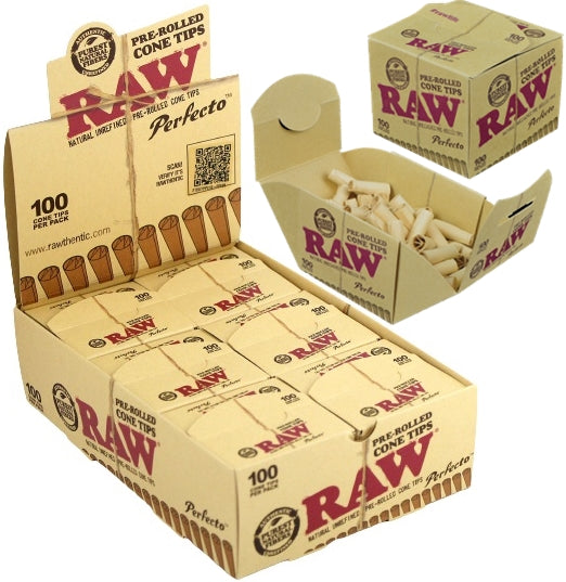 RAW Perfecto 100ct Pre-Rolled Cone Tips 6pk