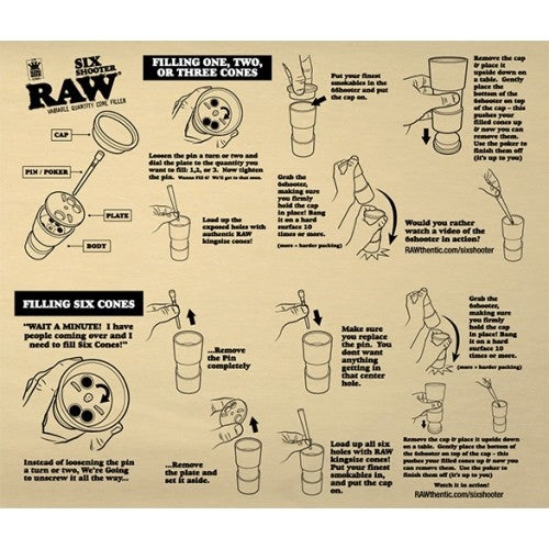 RAW Six Shooter Cone Filler - 1 1-4