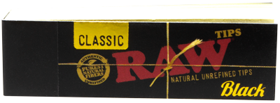 RAW Rolling Paper Tips - Black 50pk