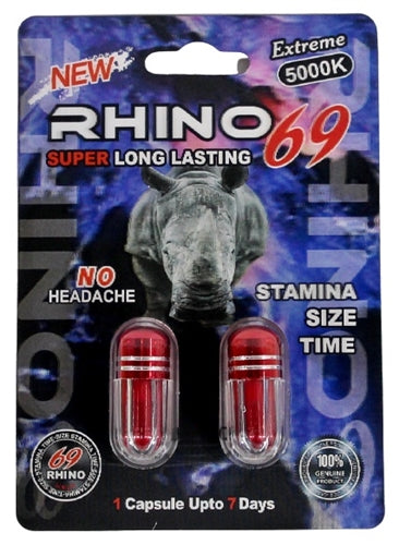 Rhino 69 Extreme 5000K Double Pack Male Enhancement Capsules