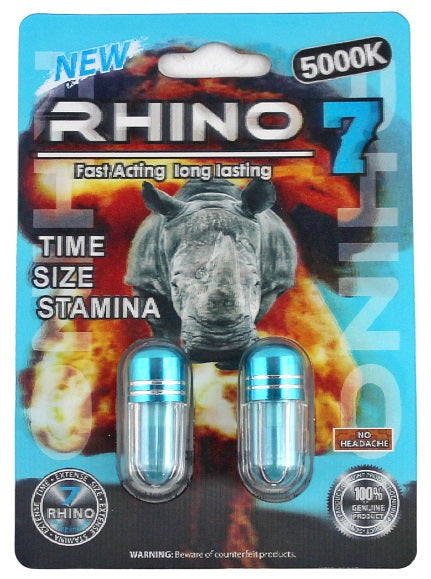 Rhino 7 5000k Double Pack Male Enhancement Capsules