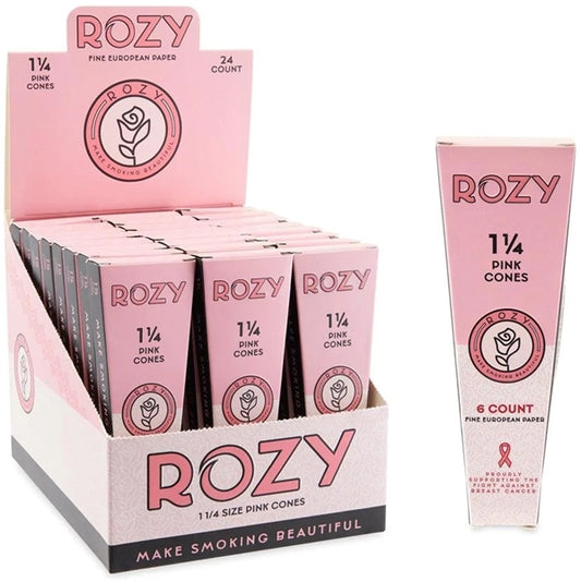 Rozy Pink Pre-Rolled Cones - 1 1-4 - 6pk – 24ct Display