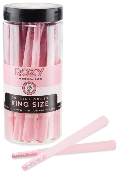 Rozy Pink Pre-Rolled Cones - King Size - 50ct Jar