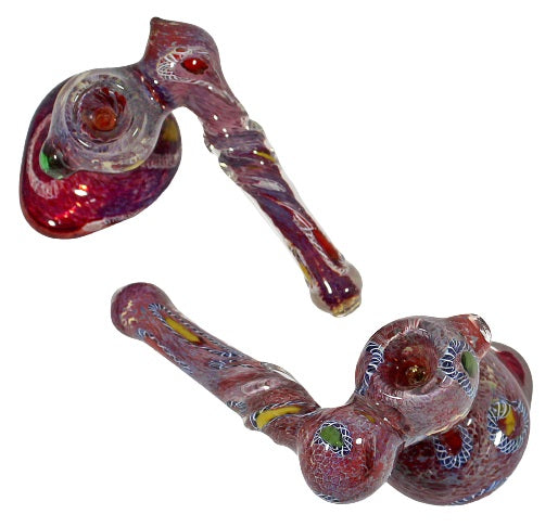 2ct 6" Side Car Roped Frit Art Bubbler Water Pipe