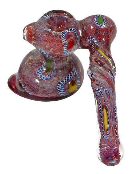 2ct 6" Side Car Roped Frit Art Bubbler Water Pipe