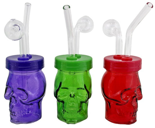 4ct Skull Jar Oil Burner Bubbler Assortment