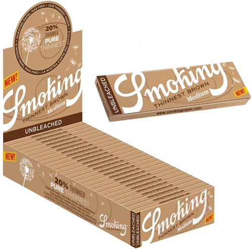 Smoking Thinnest Unbleached Rolling Paper - 1 1-4 Medium Size