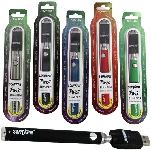 5ct Soarvape 900mAh Twist Slim Pen Adjustable Voltage Battery Assortment