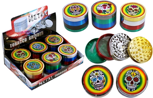 Sugar Skull 4pc Zinc Grinder 6pk - 55mm