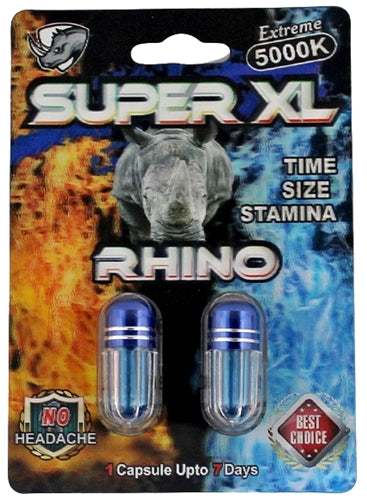 Super XL Rhino Extreme 5000k Double Pack Male Enhancement