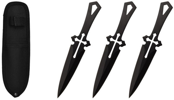 6.5″ Throwing Knife with Sheath 3pc Set