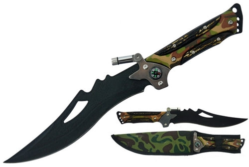 Hunting Knife with LED Light and Compass