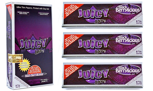 Juicy Jays Rolling Paper - Super Fine 1 1-4 Black Berrylicious