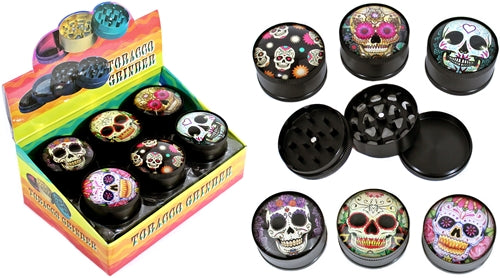 Skulls 52mm Fisheye Design 3pc Grinder 12pk