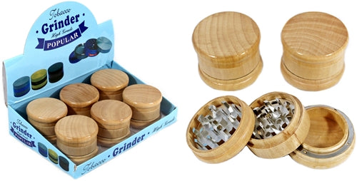 Wood Design 3pc Tobacco Metal Grinder 6pk - 60mm