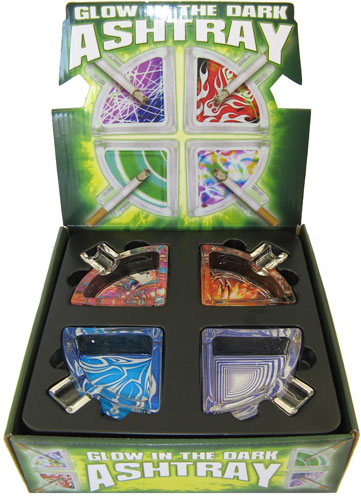 Glass Ashtrays-Glow in The Dark - Triangle