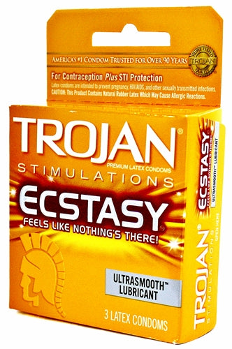 6ct Trojan Stimulations Ecstasy Ribbed Lubricated Condoms